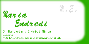 maria endredi business card