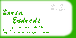 maria endredi business card